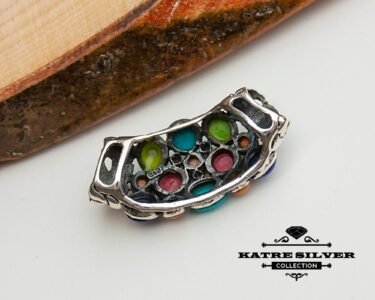 Best Multistone Pendant 925 Sterling Silver – Colorful Gemstone Necklace, Handmade Vintage One of a Kind Jewelry Gift for Her - Image 8