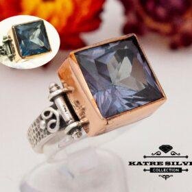 Color Changing Alexandrite Ring, June Birthstone Ring, Alexandrite Jewelry, Anniversary Ring, Vintage Ring, Solitaire Ring, Statement Ring
