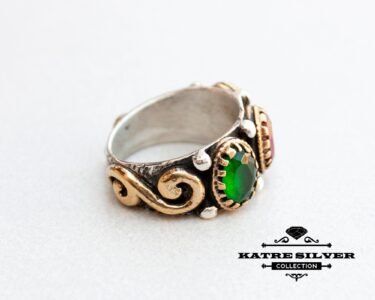 Unique Natural Designer Red or Green Ring Womens Ring Green Ring Sterling Silver Red or Green Jewelry Red Ring of Womens Silver Jewelry - Image 8