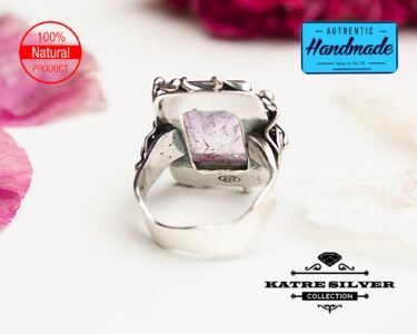 Raw Amethyst Unique Woman Ring, Purple Stone Ring, Purple Amethyst Ring, Silver Amethyst Ring, Statement Ring, Amethyst Jewelry - Image 6