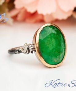Paraiba Tourmaline Ring, Faceted Cut Paraiba Ring, Green Diamond Rings, Emerald Rings, Seahorse Ring, Animal Ring, Gift for Her