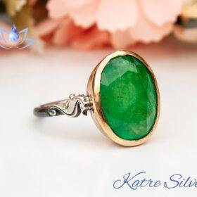 Paraiba Tourmaline Ring, Faceted Cut Paraiba Ring, Green Diamond Rings, Emerald Rings, Seahorse Ring, Animal Ring, Gift for Her