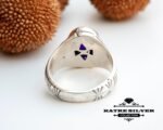 Turkish Handmade Silver Men Ring, Mens Handmade Ring, Purple Amethyst Ring, Ottoman Mens Ring, Gift for Him, 925k Sterling Silver Ring - Image 7