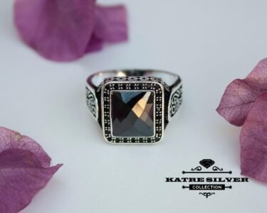 Ottoman Men 925K Silver Ring, Turkish Ring, Onyx Men Ring, Mens Stone Ring, Black Stone Ring, Statement Ring, Mens Silver Ring, Gift for Men - Image 3