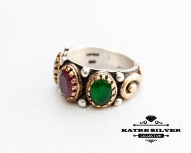 Unique Natural Designer Red or Green Ring Womens Ring Green Ring Sterling Silver Red or Green Jewelry Red Ring of Womens Silver Jewelry - Image 4