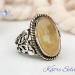 Precious Rare Yellow Amber, Baltic Amber Ring, Man Silver Large Amber Stone Ring, Hand Made Ring, 925k Sterling Silver, Gift for Him