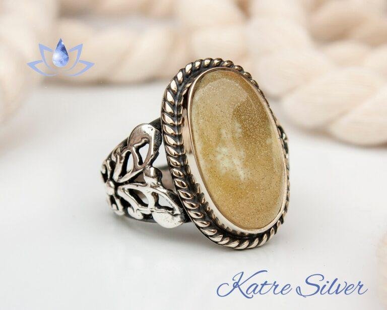 Precious Rare Yellow Amber, Baltic Amber Ring, Man Silver Large Amber Stone Ring, Hand Made Ring, 925k Sterling Silver, Gift for Him
