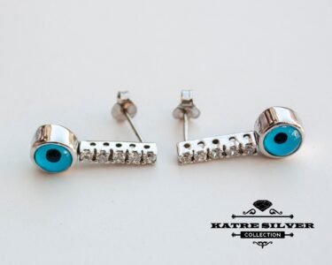 Elegant Evil Eye Stud Earrings 925 Sterling Silver – Dainty Protection Earrings Minimal Jewelry Gift for Her - Image 4