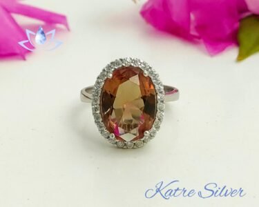 Best Color Changing Sultanite Halo Ring 925 Sterling Silver – Handmade Diaspore Engagement Promise Ring, Turkish Gemstone Gift for Her - Image 6