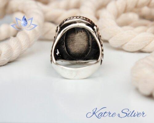 Amber Ring, Vintage Silver Ring, Naturel Baltic Amber Ring, Mens Ring with Gemstone, Handmade Men Jewelry, Rings for Men, Mens Accessory - Image 8