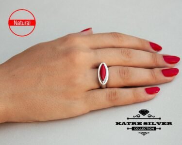 Best Interchangeable Ring for Women 925 Sterling Silver – Red Black White Stone Ring, Handmade Multi Color Statement Jewelry Gift for Her - Image 3