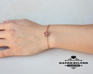 Rose Turkish Diaspore Flower Bracelet, Turkish Bracelet, Flower Bracelet, Flower Jewelry, Floral Bracelet, Silver Bracelet, Summer Bracelet - Image 4