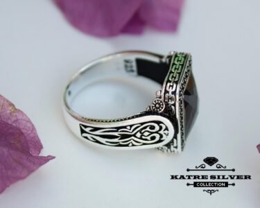 Ottoman Men 925K Silver Ring, Turkish Ring, Onyx Men Ring, Mens Stone Ring, Black Stone Ring, Statement Ring, Mens Silver Ring, Gift for Men - Image 6