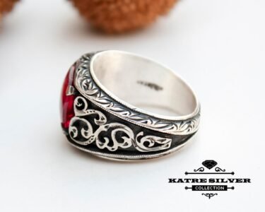 Best Amber Silver Ring 925 Sterling Silver – Vintage Cognac Gemstone Ring, Handmade Statement Jewelry Gift for Her - Image 5