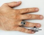 Mens Handmade Ring, Turkish Handmade Silver Men Ring, Ottoman Men Ring, Turkish Ring, Onyx Ring, Cubic Zircon - Image 2