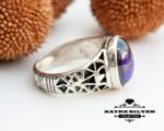Turkish Handmade Silver Men Ring, Mens Handmade Ring, Purple Amethyst Ring, Ottoman Mens Ring, Gift for Him, 925k Sterling Silver Ring - Image 6