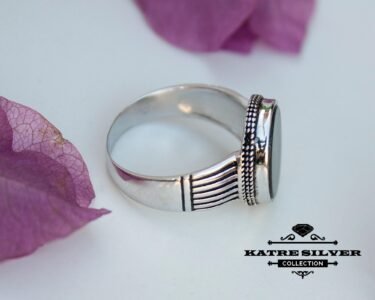 Nacre Men 925K Silver Ring, Ottoman Mens Ring, Authentic Ring, Turkish Ring, Statement Ring, Mens Silver Ring, Handmade Ring, 925 Silver Ring - Image 6