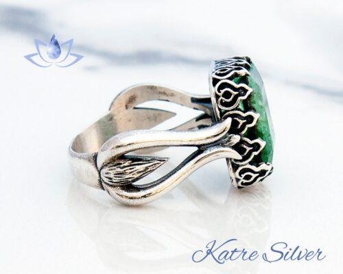 Mens Emerald Ring, Natural Green Emerald, Ethical Mens Ring, Rustic Mens Ring, Game of Thrones Ring, Amazing Design, Birthstone Men Ring - Image 7