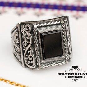 Unique Black Stone Men Ring, Ottoman Ring, Antique Mens Ring, Turkish Ring, Unique Mens Ring, Vintage Mens Ring, Mens Stone Ring, Handmade