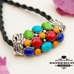 Vintage Multistone Pendant, Multicolor Pendant, Multicolor Necklace, Colorful Pendant, Multicolor Jewelry, One of a Kind, Handmade Pendant