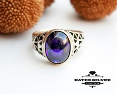 Best Amethyst Ring for Men 925 Sterling Silver – Purple Gemstone Ottoman Ring, Handmade Turkish Statement Jewelry Gift for Him - Image 3