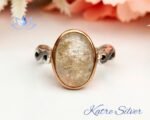 Natural Oval Cut Golden Rutile Quartz Engagement Ring, Yellow Rutilated Quartz Solitaire Ring, One of a Kind Ring, Unique Gift for Wife - Image 3