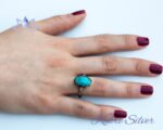 Turquoise Ring, Copper Turquoise Ring, Blue Ring, Navajo Ring, Native American Ring, Southwestern Ring, Handmade Ring, Gift for Her - Image 2