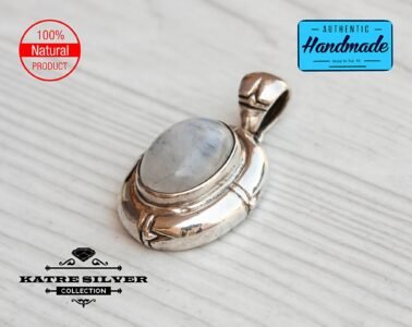 Dainty Vintage Oval Moonstone Pendant, Handmade Moonstone, Moonstone Pendant, Moonstone Jewelry, Handmade Pendant, Natural Moonstone - Image 3