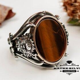 Tiger Eye Turkish Mens Ring, Turkish Silver Ring, Ottoman Men Ring, Ottoman Mens Ring, Ottoman Ring, Men 925k Silver Ring, Unique Mens Ring