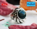 Handmade 925k Sterling Silver Natural Bloodstone Turkish Silver Mens Ring, Bloodstone Jewellery, Handmade Ring, Natural Bloodstone - Image 5