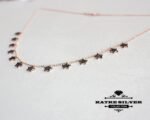 Tiny Star Onyx Dangle Necklace 925 Sterling Silver Rose Gold Plated Silver Star Necklace Dangle Necklace Layering Necklace Vintage Necklace - Image 4
