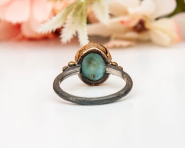 Natural Larimar Ring, Minimalistic Silver Ring, Larimar Ring, Sterling Silver, Larimar Statement Ring, Boho Ring, 92.5 Silver Ring - Image 8