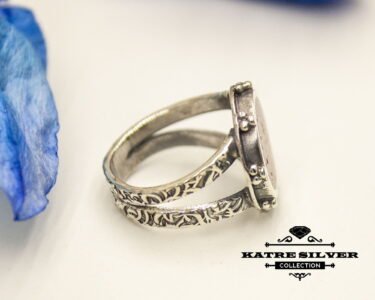 Coral Stone Silver Inlay Ring, Inlay Ring, Mosaic Jewelry, Boho Ring, 925 Silver Ring, Ring Jewelry, Handmade Ring, Gift for Her - Image 7