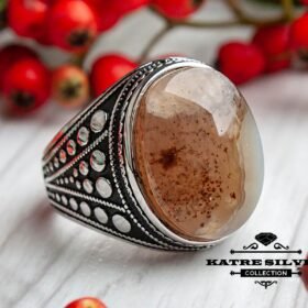 Unique Yemen Agate Mens Ring Sterling Silver Boho Jewelry Handcrafted Silver Rings Turkish Ring Authentic Piece of Mens Silver Jewelry