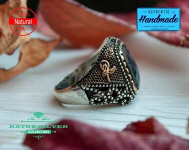 Unique Sapphire Mens Ring Silver 925 – Handmade Celtic Statement Turkish Silver Ring Gift for Him - Image 6