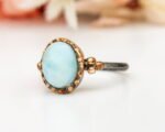 Natural Larimar Ring, Minimalistic Silver Ring, Larimar Ring, Sterling Silver, Larimar Statement Ring, Boho Ring, 92.5 Silver Ring - Image 5