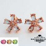 Color Change Sultanite Earring, Floral Earrings, Floral Jewelry, Flower Earring, Earring for Women, Rose Minimalist Earring, Gifts for Women