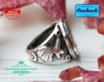 Mens Handmade Ring, Turkish Handmade Silver Men Ring, Ottoman Mens Ring, Agate Men Ring, Gift for Him, 925k Sterling Silver Ring, Vav Ring - Image 7