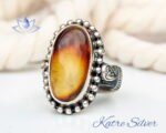 Natural Baltic Amber Ring, Historical Fossil, Beauty of Nature, Perfect Amber Gift For Unisex, Sterling Silver Ring, Beautiful Stone Gift - Image 5