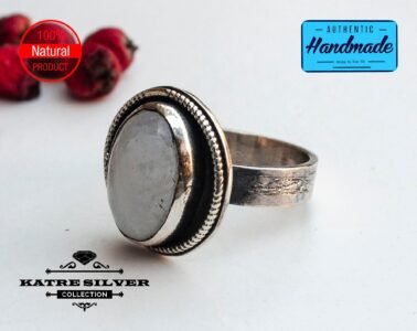 Unique Moonstone Ring Silver 925 – Handmade Oval Natural Moonstone Gemstone Ring for Women Gift - Image 4