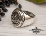 Solid Turkish Mens Ring, Turkish Silver Ring, Ottoman Men Ring, Ottoman Mens Ring, Antique Men Ring, Men 925k Silver Ring, Gift for Him - Image 4