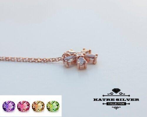 Sultanite Diaspore Flower Necklace 925 Sterling Silver Rose Gold Plated Color Change Sultanite Necklace Turkish Diaspore Flower Pendant - Image 4