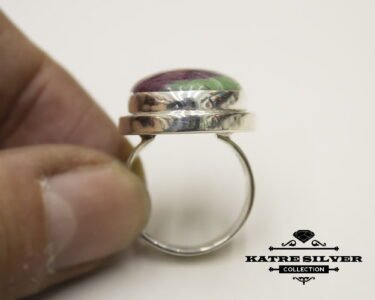 Natural Ruby Fuchsite Ring, Natural Ruby Ring, Ruby in Fuchsite, Statement Ring, Handmade Ring, 925 Silver Ring, Boho Ring, Green Stone Ring - Image 8