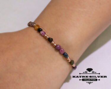 Unique Tourmaline Protective Bracelet 925 Silver – Handmade Turkish Empath EMF Shield Gemstone Bracelet Gift for Her - Image 2