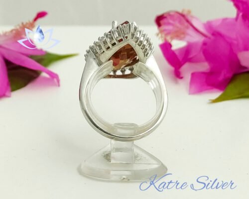 Pear Sultanite Woman Ring, Handmade Silver Ring, Diaspore Woman Ring, Long Ring, Statement Ring, Sterling Silver, Woman Ring - Image 9