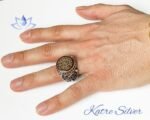 Mens Handmade Ring Turkish Handmade Silver Ottoman Mens Ring Yavuz Sultan Selim Seal Men Ring 925k Sterling Silver Gift for Him - Image 2