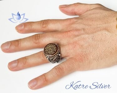 Mens Handmade Ring Turkish Handmade Silver Ottoman Mens Ring Yavuz Sultan Selim Seal Men Ring 925k Sterling Silver Gift for Him - Image 2