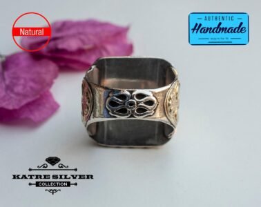 Unique Lapis Lazuli Ring Silver 925 – Handmade Square Turkish Snake Flower Design Gemstone Ring Gift for Her - Image 8