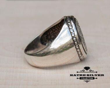 Mens Handmade Ring Turkish Handmade Silver Ottoman Mens Ring Boho Ring Boho Bohemian Men Ring Gift for Him 925k Sterling Silver Vintage Ring - Image 6