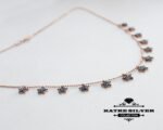 Tiny Star Onyx Dangle Necklace 925 Sterling Silver Rose Gold Plated Silver Star Necklace Dangle Necklace Layering Necklace Vintage Necklace - Image 5